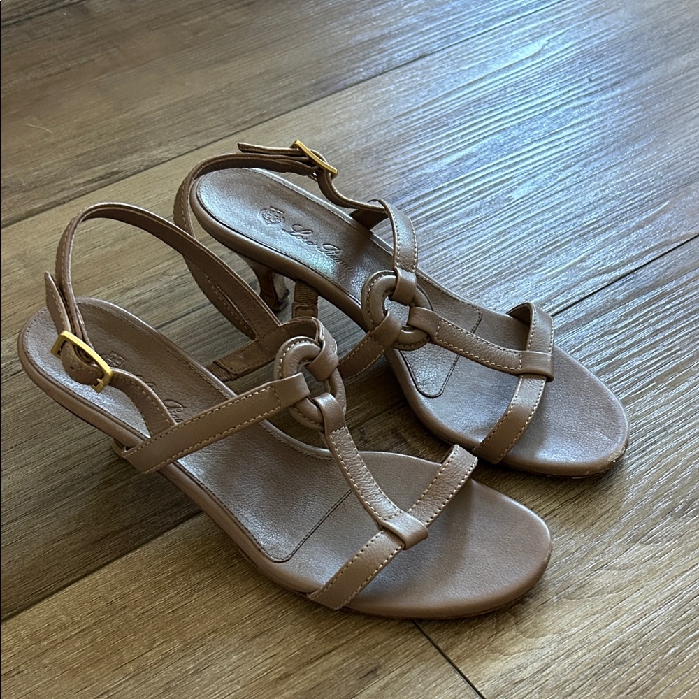 Loro Piana Tan Women's Sandals kitten heel 36 6